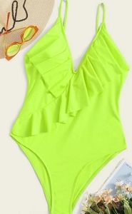 One piece neon swimsuit